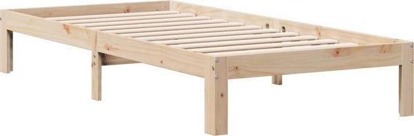 vidaXL Κρεβάτι με ράφι, χωρίς στρώμα, 90x190cm, πεύκο