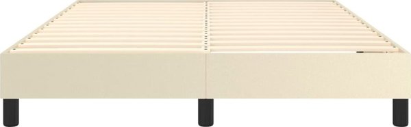 vidaXL Λουτζκο κοντινεντάλ, κρεμ, 140x200 εκ., επενδυμένο με συνθετικό δέρμα