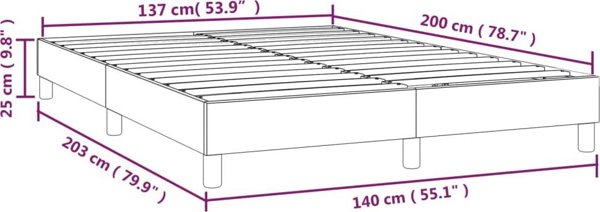 vidaXL Λουτζκο κοντινεντάλ, κρεμ, 140x200 εκ., επενδυμένο με συνθετικό δέρμα