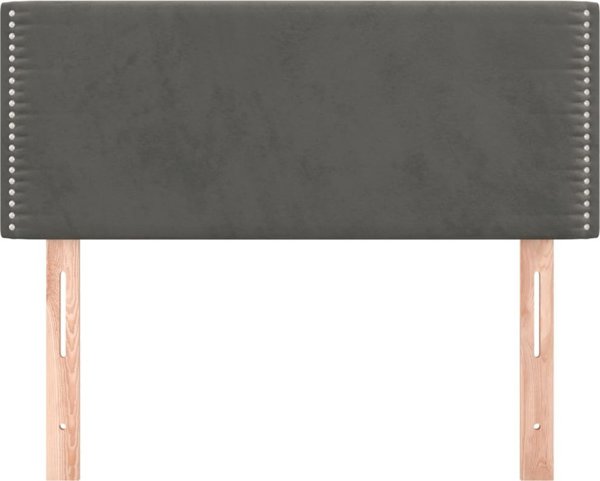 vidaXL Zaglowek do lozka, σκουρόγριος, 100x5x78/88 cm, βελούδο