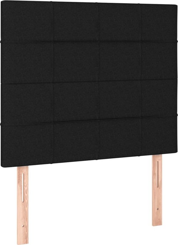 vidaXL Krebati kontinental me sfagmeno, mavro, yfasma 90x190 cm