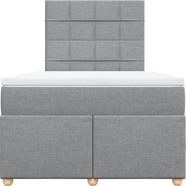 VidaXL Κρεβάτι Continental με Στρώμα, Ανοιχτό Γκρι, Ύφασμα, 120x200 εκ