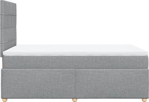 VidaXL Κρεβάτι Continental με Στρώμα, Ανοιχτό Γκρι, Ύφασμα, 120x200 εκ