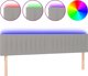 vidaXL Zaglowek do lozka z LED, jasnoszary, 160x5x78/88 cm, tkanina