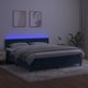 vidaXL Κρεβάτι kontynentalne με στρώμα και LED, μπλε βελούδο 160x200 cm