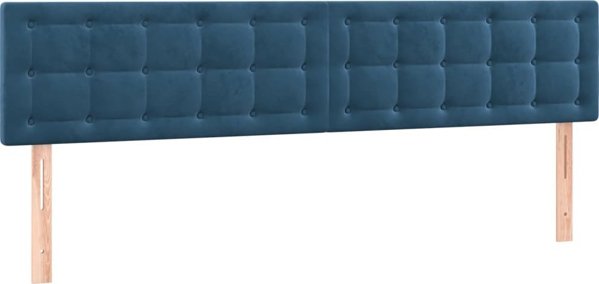 vidaXL Κρεβάτι kontynentalne με στρώμα και LED, μπλε βελούδο 160x200 cm