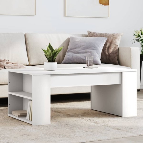 vidaXL Τραπεζάκι Καφέ, Λευκό, 102x55x42 εκ., Συνθετικό Ξύλο