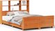 vidaXL Πλαίσιο κρεβατιού 140x190 cm από μασίφ πεύκο - Κεχριμπαρένιο καφέ