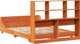vidaXL Πλαίσιο κρεβατιού 140x190 cm από μασίφ πεύκο - Κεχριμπαρένιο καφέ