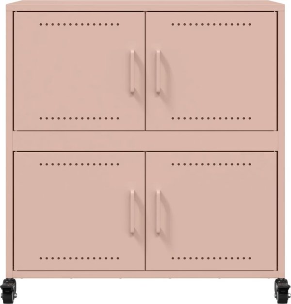 vidaXL Κομότα, ροζ, 68x39x72 εκ., ατσάλι