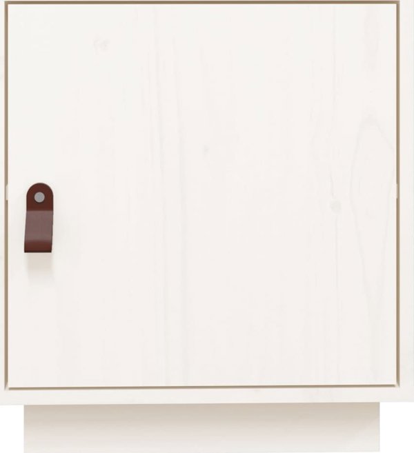 vidaXL Szafka nocna, biala, 40x34x45 cm, lite drewno sosnowe