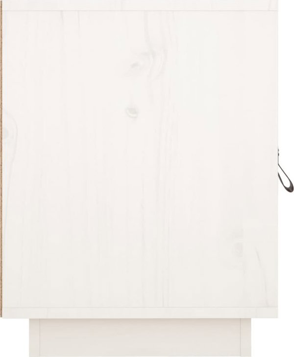 vidaXL Szafka nocna, biala, 40x34x45 cm, lite drewno sosnowe