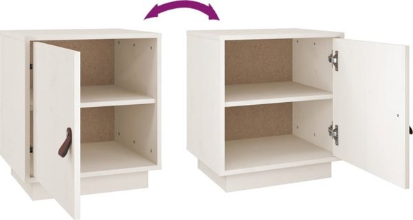vidaXL Szafka nocna, biala, 40x34x45 cm, lite drewno sosnowe