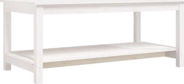 vidaXL Τραπεζάκι Καφέ, λευκό, 110x55x45 εκ, μασίφ πεύκο
