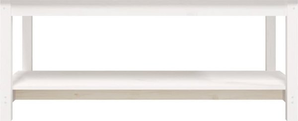 vidaXL Τραπεζάκι Καφέ, λευκό, 110x55x45 εκ, μασίφ πεύκο