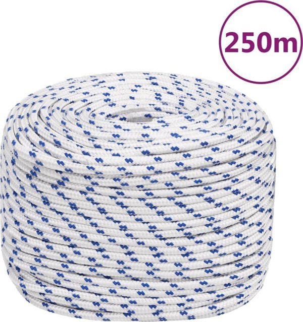 vidaXL Ναυτικό σχοινί, λευκό, 6 mm, 250 m, πολυπροπυλένιο
