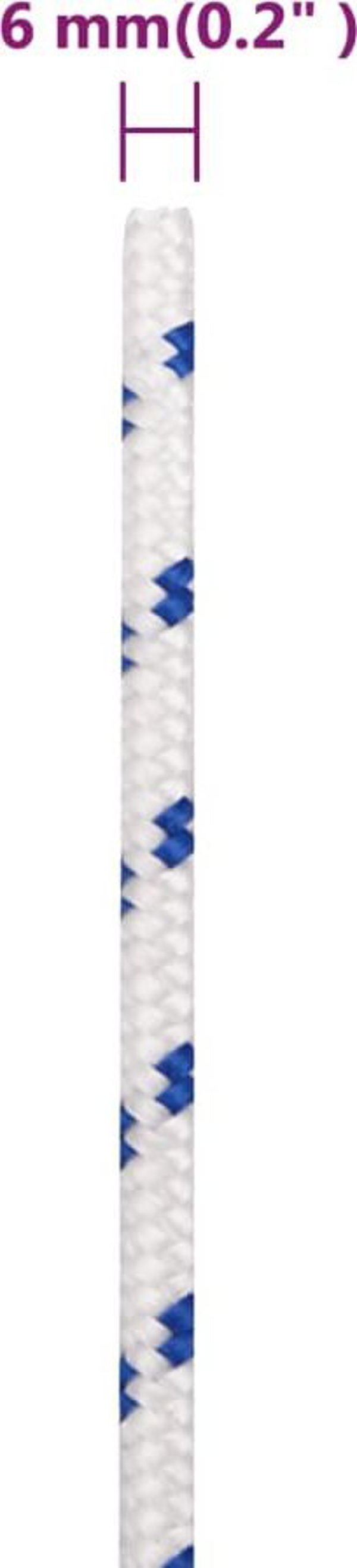 vidaXL Ναυτικό σχοινί, λευκό, 6 mm, 250 m, πολυπροπυλένιο