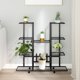 vidaXL Φυτόstand με Ρόδες, 94,5x24,5x91,5 εκ., μαύρο, σίδερο