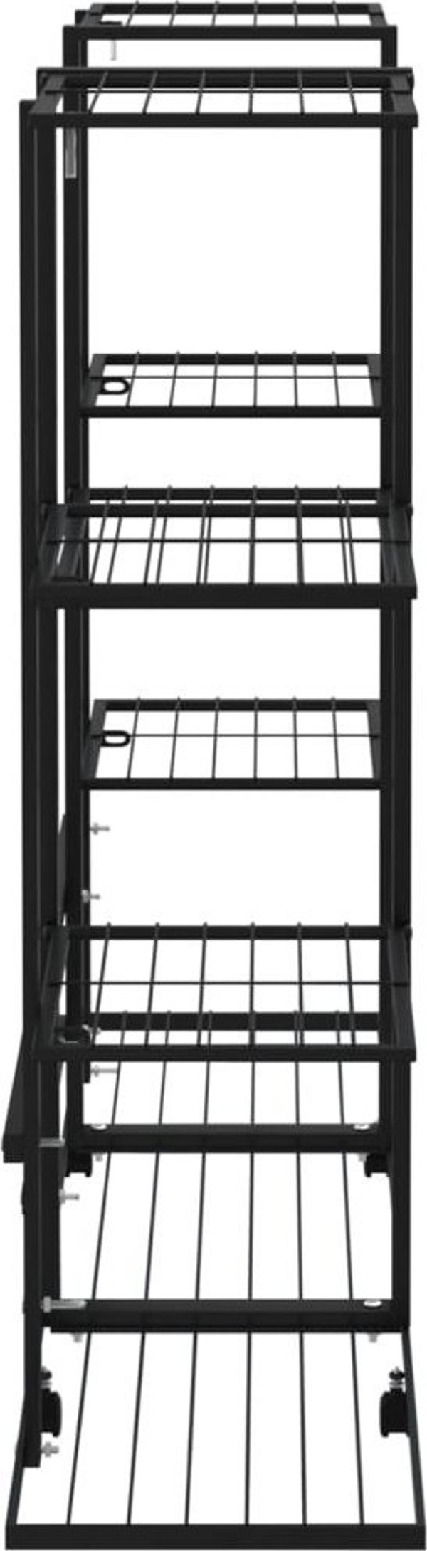 vidaXL Φυτόstand με Ρόδες, 94,5x24,5x91,5 εκ., μαύρο, σίδερο