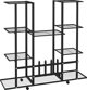vidaXL Φυτόstand με Ρόδες, 94,5x24,5x91,5 εκ., μαύρο, σίδερο