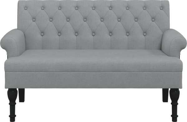 Πάγκος με πλάτη, ανοιχτό γκρι, 120 x 62 x 75,5 cm, υφασμάτινος