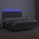 vidaXL Κρεβάτι Κοντινεντάλ με Στρώμα και LED, Γκρι Οικοδερμα, 180x200 cm