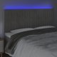 vidaXL Zaglowek do lozka z LED, asprogkri, 200x5x118/128 cm, aksamit