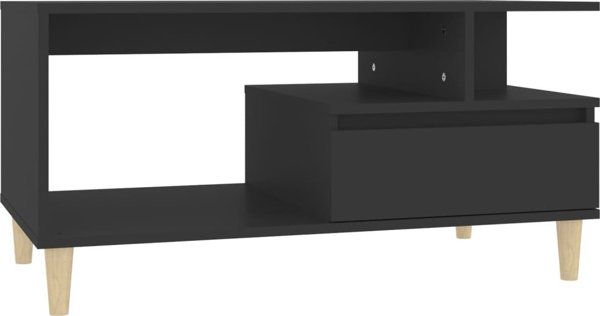 vidaXL Stolik kawowy, czarny 90x49x45 cm