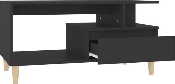 vidaXL Stolik kawowy, czarny 90x49x45 cm