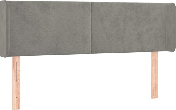 vidaXL Επένδυση κεφαλαριού κρεβατιού με LED, ανοιχτογκρι, 147x16x78/88 εκ., βελούδο