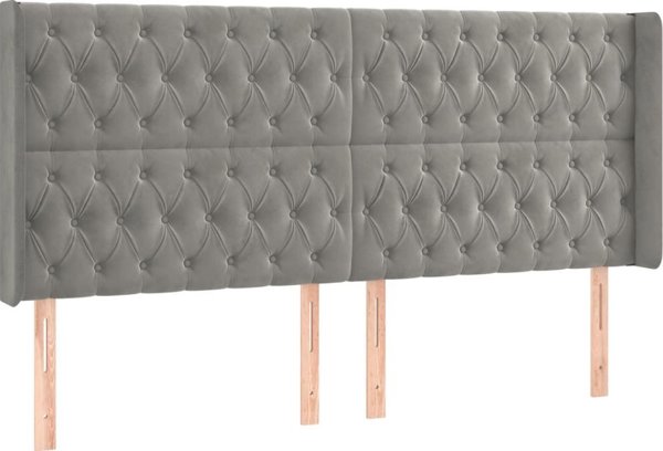 vidaXL Zaglozek giatou me LED, asprogkri, 183x16x118/128 cm, aksamit
