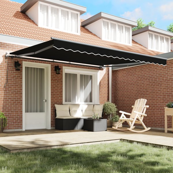 vidaXL Automatyczna markiza chowana Czarna 400x300 cm