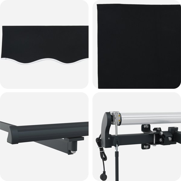 vidaXL Automatyczna markiza chowana Czarna 400x300 cm