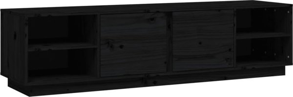 vidaXL vidaXL Szafka pod TV, czarna, 156x40x40 cm, lite drewno sosnowe