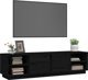 vidaXL vidaXL Szafka pod TV, czarna, 156x40x40 cm, lite drewno sosnowe