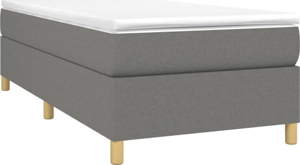 vidaXL Κρεβάτι kontynentalne με στρώμα, σκούρο γκρι ύφασμα 90x190 εκ.