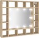 vidaXL Ντουλάπι με καθρέφτη και φωτισμό LED, δρυς sonoma, 91x15x76,5 εκ.