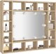 vidaXL Ντουλάπι με καθρέφτη και φωτισμό LED, δρυς sonoma, 91x15x76,5 εκ.