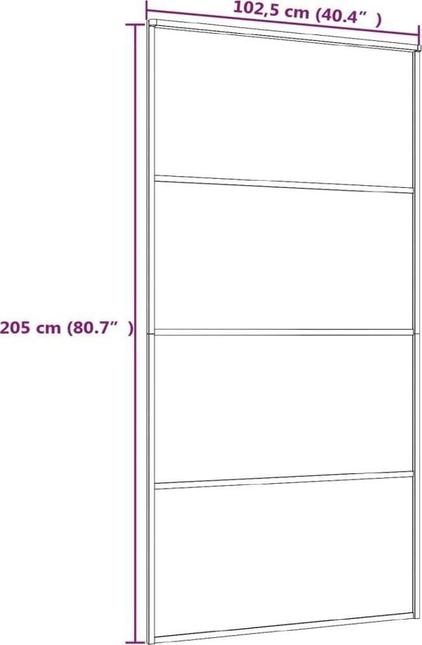 vidaXL Συρόμενη πόρτα από γυαλί ESG και αλουμίνιο, 102,5x205 εκ., λευκή