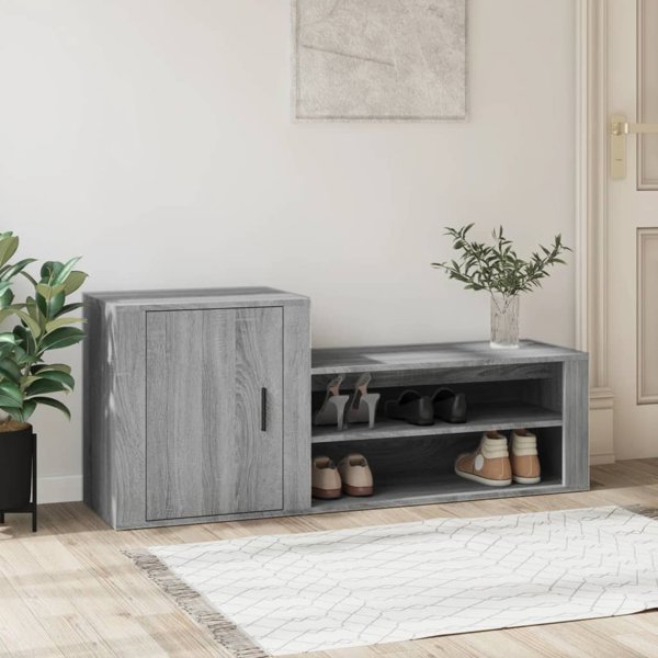 vidaXL Szafka na buty, γκρι δρυς Sonoma, 130x35x54 cm