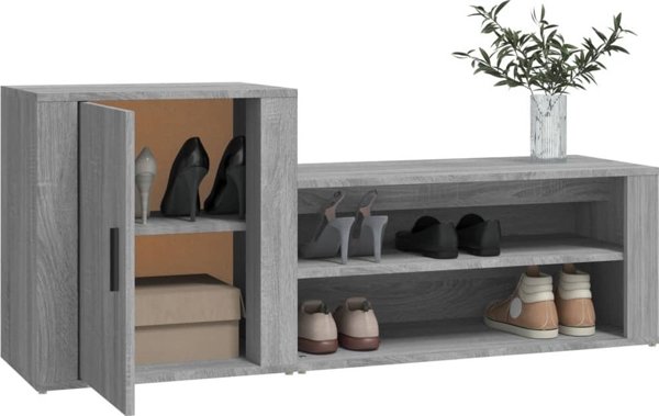 vidaXL Szafka na buty, γκρι δρυς Sonoma, 130x35x54 cm