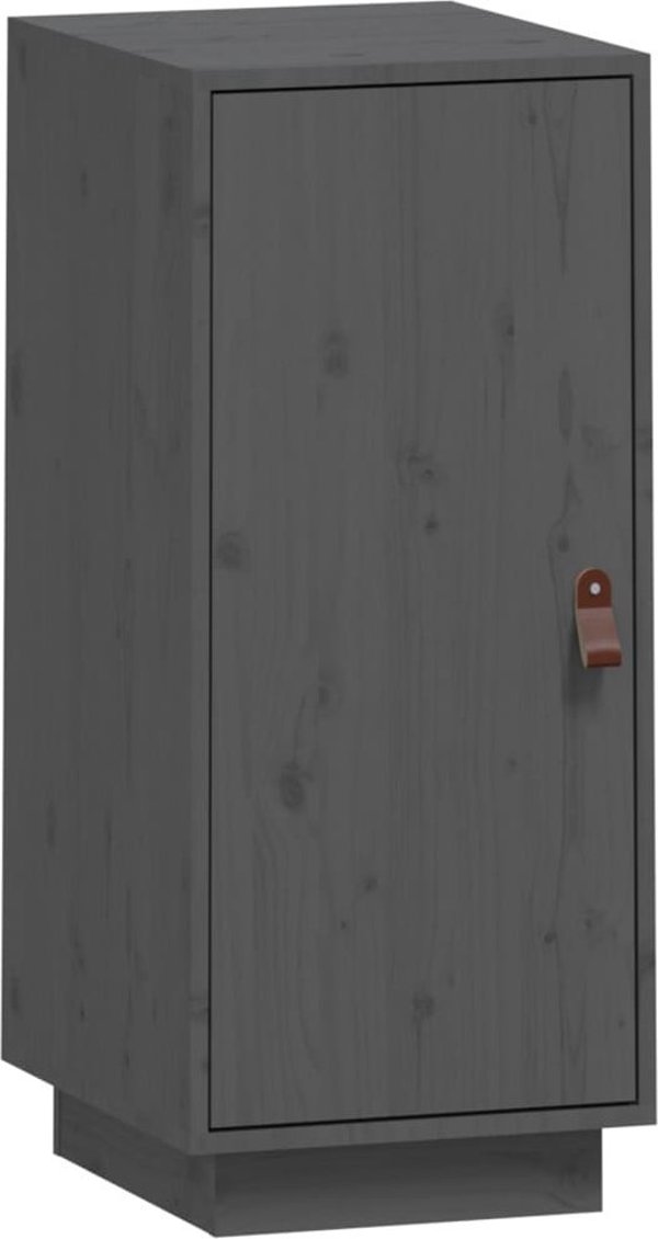 vidaXL Szafka, szara, 34x40x75 cm, lite drewno sosnowe