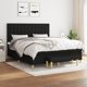 vidaXL Κρεβάτι Continental με Στρώμα Μαύρο 160x200 cm Καμβάς