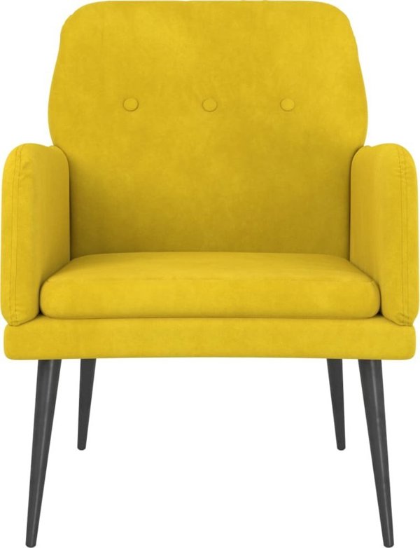 vidaXL Πολυθρόνα κίτρινη 62x79x79 cm με βελούδινη επένδυση