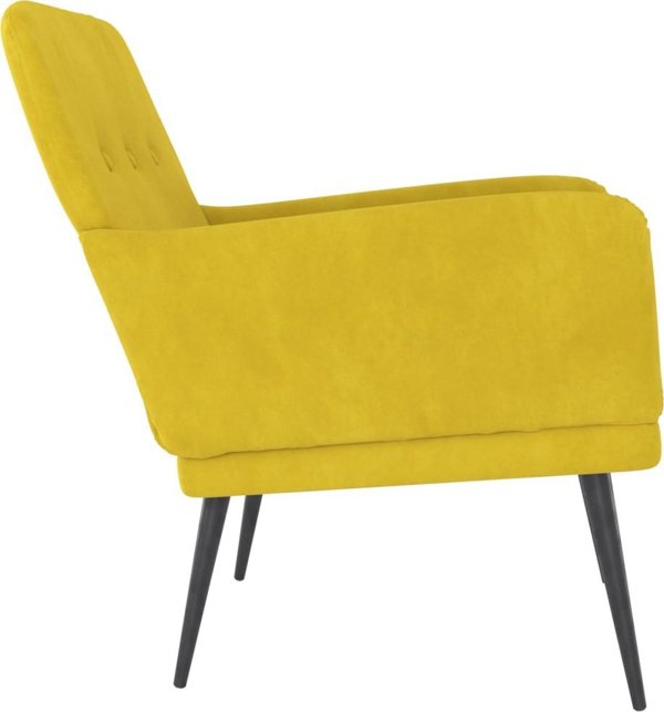 vidaXL Πολυθρόνα κίτρινη 62x79x79 cm με βελούδινη επένδυση