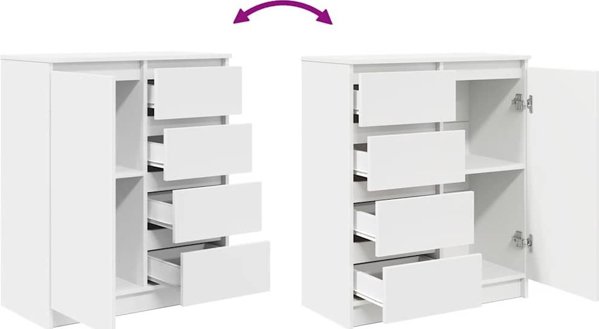 vidaXL Συρταριέρα Λευκή 71x35x84 cm από Κόντρα Πλακέ Ξύλο