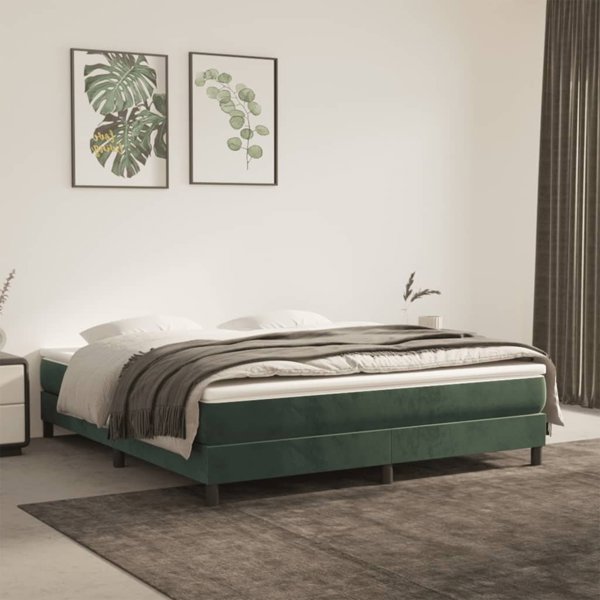 vidaXL vidaXL Materac kieszeniowy, ciemnozielony, 160x200x20 cm, aksamit