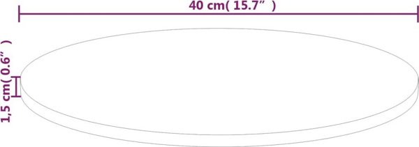vidaXL Στρογγυλό τραπέζι με επάνω επιφάνεια, 40x1,5 cm, ακατέργαστο δρυς