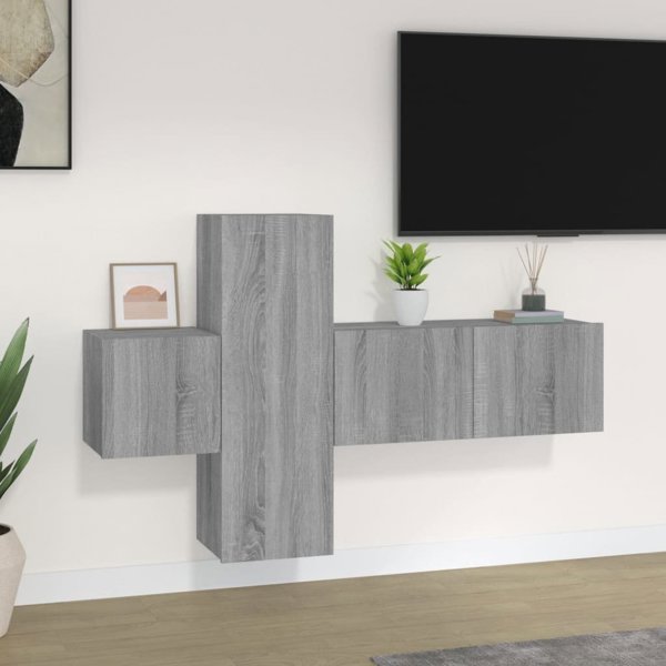 vidaXL Σετ 3 ντουλάπια TV, Sonoma γκρι δρυς, από ξύλινο υλικό