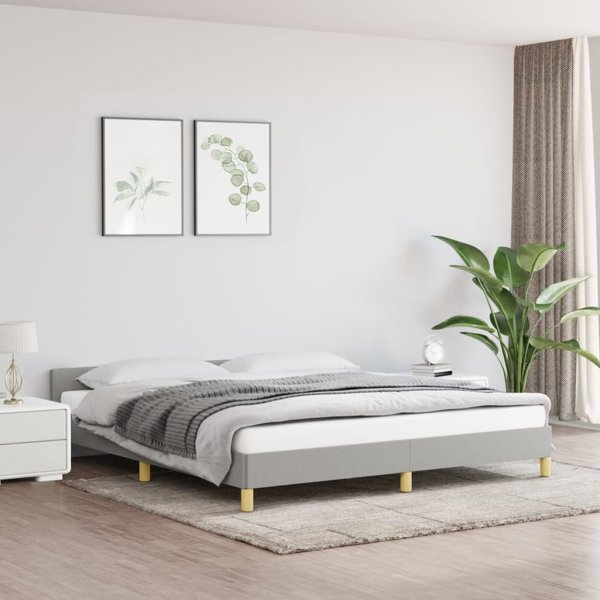 vidaXL Rama lozka z zaglowkiem jasnoszara 160x200 cm obita tkanina